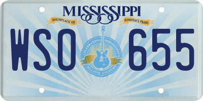 MS license plate WSO655