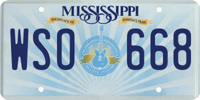 MS license plate WSO668