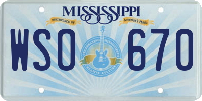 MS license plate WSO670