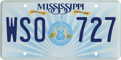 MS license plate WSO727