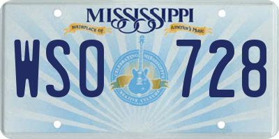 MS license plate WSO728