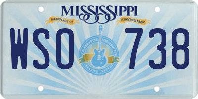 MS license plate WSO738