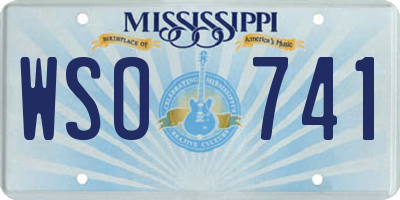 MS license plate WSO741