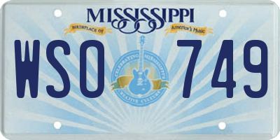 MS license plate WSO749