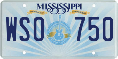 MS license plate WSO750