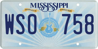 MS license plate WSO758