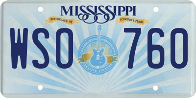 MS license plate WSO760