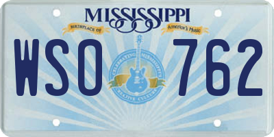 MS license plate WSO762