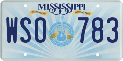 MS license plate WSO783