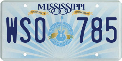 MS license plate WSO785