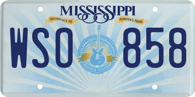 MS license plate WSO858
