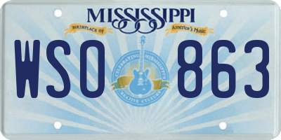 MS license plate WSO863