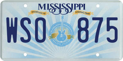 MS license plate WSO875