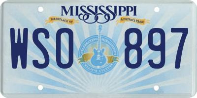 MS license plate WSO897