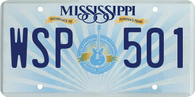 MS license plate WSP501