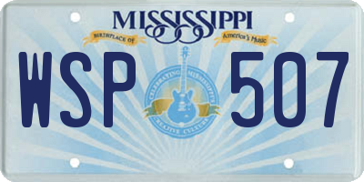 MS license plate WSP507