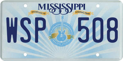 MS license plate WSP508