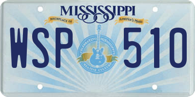 MS license plate WSP510