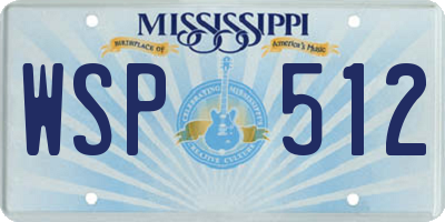 MS license plate WSP512