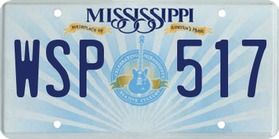 MS license plate WSP517