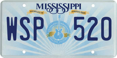 MS license plate WSP520