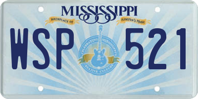 MS license plate WSP521