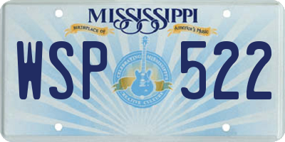 MS license plate WSP522