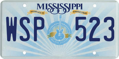 MS license plate WSP523