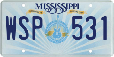 MS license plate WSP531