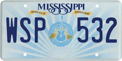 MS license plate WSP532