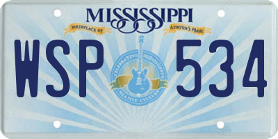 MS license plate WSP534