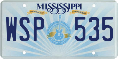 MS license plate WSP535