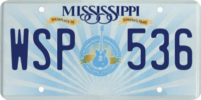 MS license plate WSP536