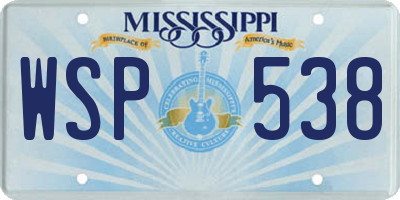MS license plate WSP538