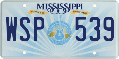 MS license plate WSP539