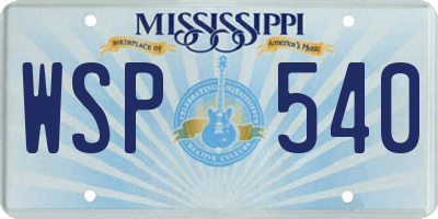 MS license plate WSP540