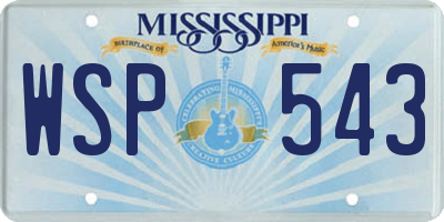MS license plate WSP543