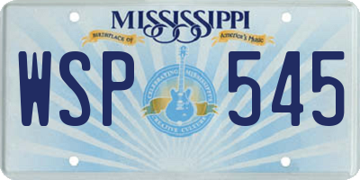 MS license plate WSP545