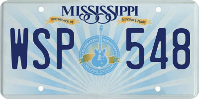 MS license plate WSP548