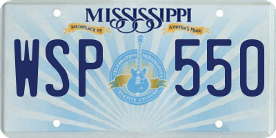 MS license plate WSP550