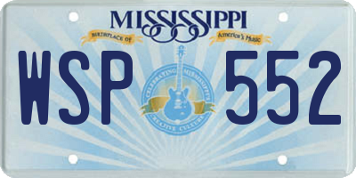 MS license plate WSP552