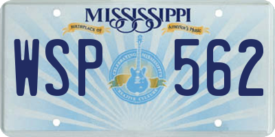 MS license plate WSP562