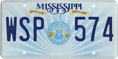 MS license plate WSP574