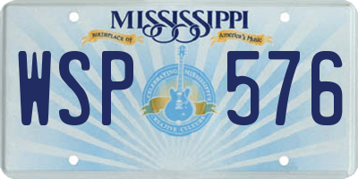 MS license plate WSP576