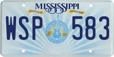 MS license plate WSP583