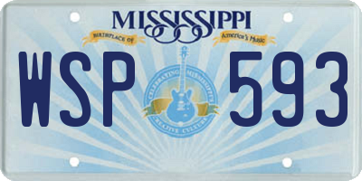 MS license plate WSP593