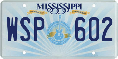 MS license plate WSP602