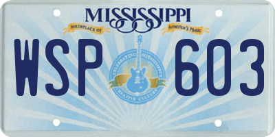 MS license plate WSP603