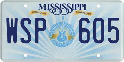 MS license plate WSP605