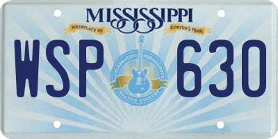 MS license plate WSP630